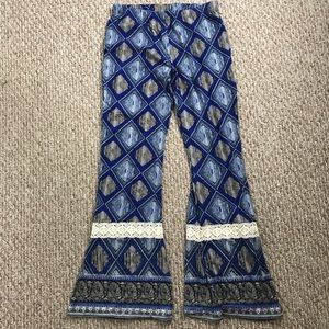 flare fitted printed pants
